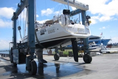 sailboat on lift