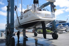 sailboat on lift