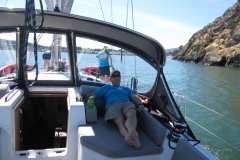 person on sailboat