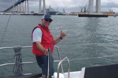 man sailing san diego under cloudy skies