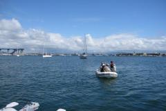 people on dinghy