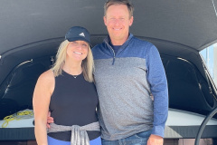 Two new owners aboard sailboat named 'Nomad'