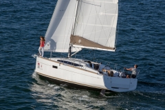 Jeanneau 349 sailing in Biscayne Bay, Miami FL.