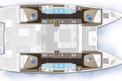 Lagoon 51 Catamaran  interior layout