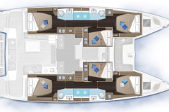 Lagoon 51 Catamaran  interior layout