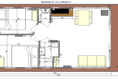 La Mare Modern 12 Houseboat layout