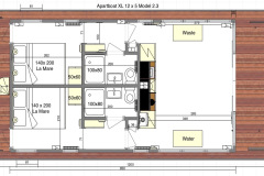 La Mare Modern 12 Houseboat layout